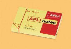 Листки с кл.полосой APLI 50х75мм, 10971, 100л, желтые
