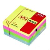 Листки с кл.полосой APLI 75х75мм, 400л, 10972, 4цв куб Пастель