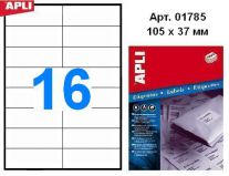 Наклейки А4, 105*37мм, APLI 01785, 16шт/500л