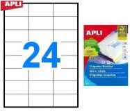 Наклейки А4, 70*37мм, APLI 03135, 24шт/100л