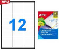 Наклейки А4, 70*67,7мм, APLI 01290, 12шт/100л