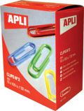 Скрепки 32мм APLI 11723 цветные ассорти, 100 шт.