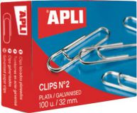 Скрепки 32мм APLI 11714 №2 стальные, 100 шт.