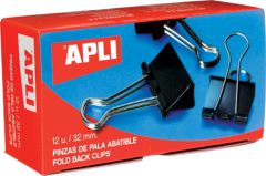 Зажим для бумаг 32мм APLI 11950 черн/12шт