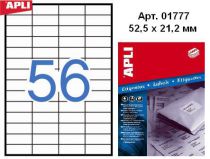 Наклейки А4, 52,5*21,2мм, APLI 01777, 56шт/500л