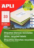Наклейки А4, 70*25,4мм, APLI 12059, 33шт/100л RECYCLED