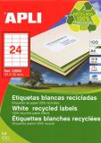 Наклейки А4, 70*35мм, APLI 12060, 24шт/100л RECYCLED
