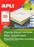 Наклейки А4, 105*29мм, APLI 12063, 20шт/100л RECYCLED