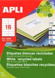 Наклейки А4, 105*35мм, APLI 12064, 16шт/100л RECYCLED