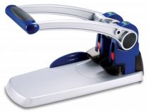 Дырокол KW-Trio 9550 на 300л с линейкой синий/серебро