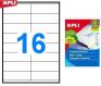 Наклейки А4, 105*35мм, APLI 03137, 16шт/100л