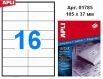 Наклейки А4, 105*37мм, APLI 01785, 16шт/500л
