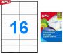 Наклейки А4, 105*37мм, APLI 10817, 16шт/100л