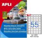 Наклейки А4, 36,8*23,8мм, скругл, удал, APLI 03051, 55шт/100л