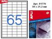Наклейки А4, 38,0*21,2мм, APLI 01776, 65шт/500л