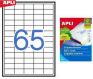 Наклейки А4, 38,0*21,2мм, APLI 03127, 65шт/100л
