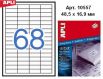 Наклейки А4, 48,5*16,9мм, APLI 10557, 68шт/500л