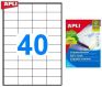 Наклейки А4, 52.5*29.7мм, APLI 03130, 40шт/100л
