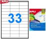 Наклейки А4, 70*25,4мм, APLI 03132, 33шт/100л