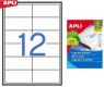 Наклейки А4, 97*42,4мм, APLI 01288, 12шт/100л