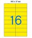 Наклейки APLI 01595, желтые, А4, 105*37мм, 16шт/20л
