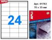 Наклейки А4, 70*35мм, APLI 01782, 24шт/500л